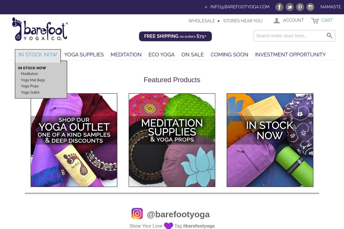 Barefoot Yoga homepage