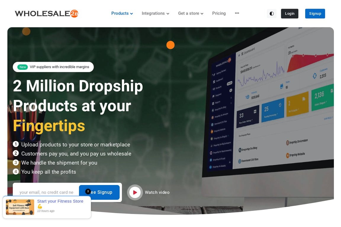Wholesale2b homepage