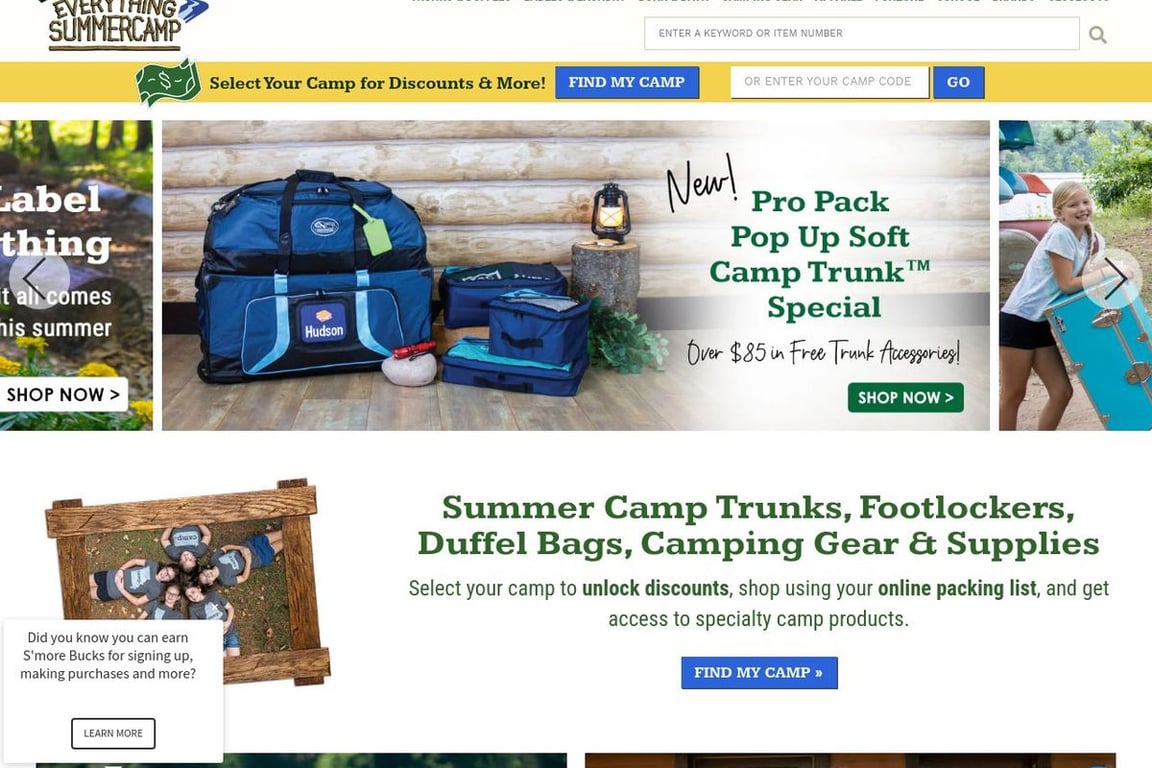 Everything Summer Camp homepage