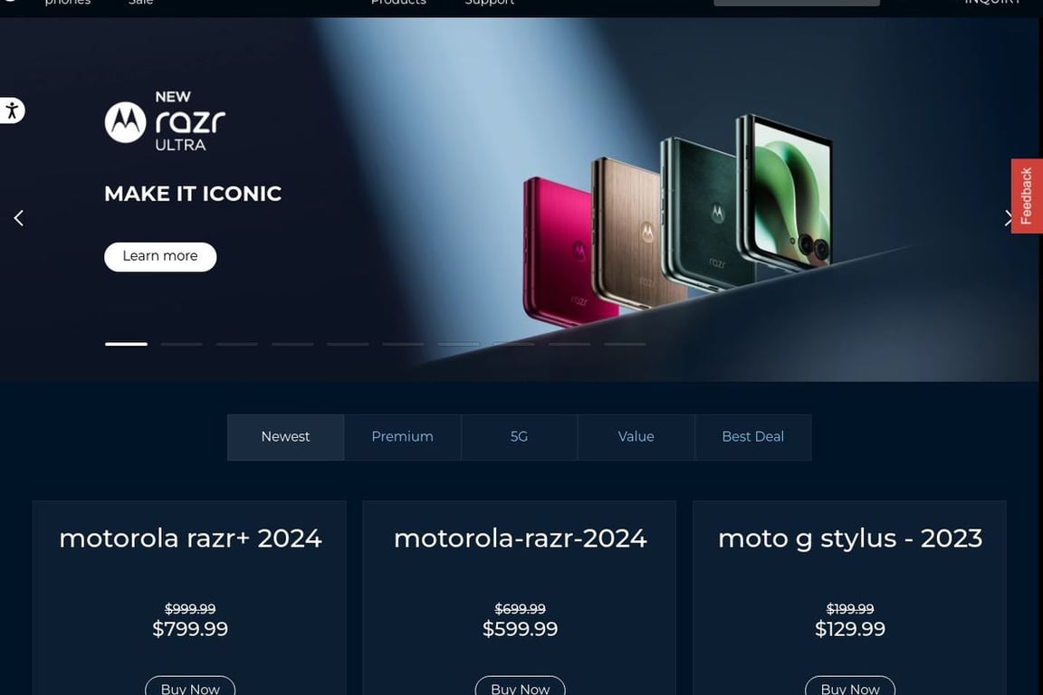 Motorola Mobility homepage