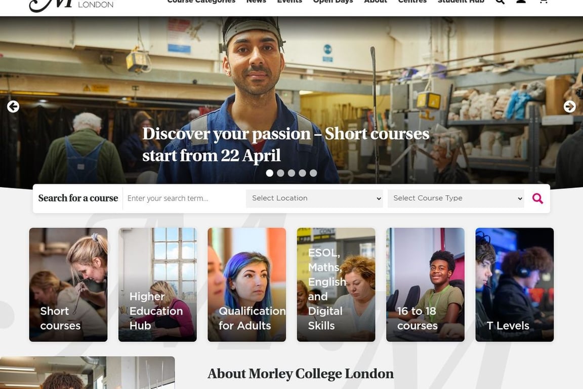 MorleyCollege homepage