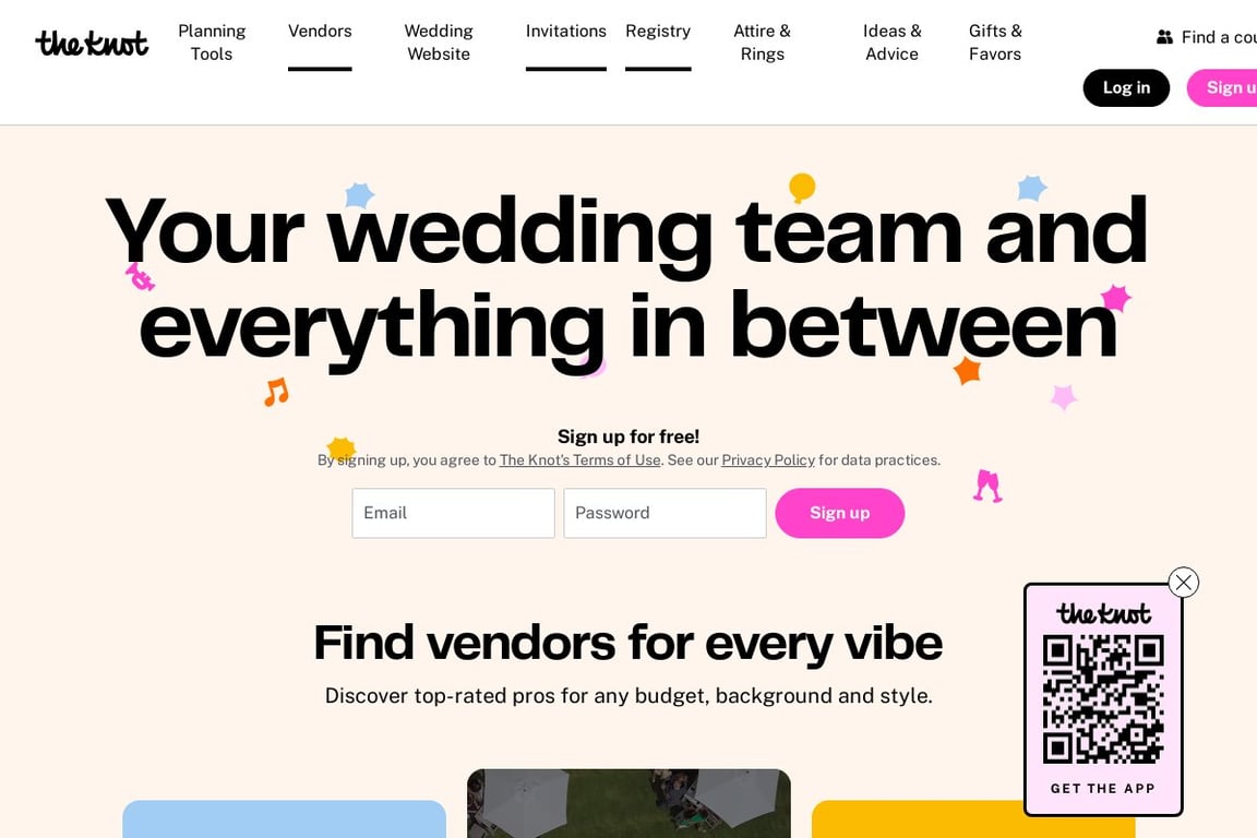 The Knot homepage