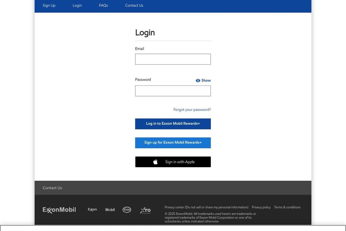 ExxonMobil homepage