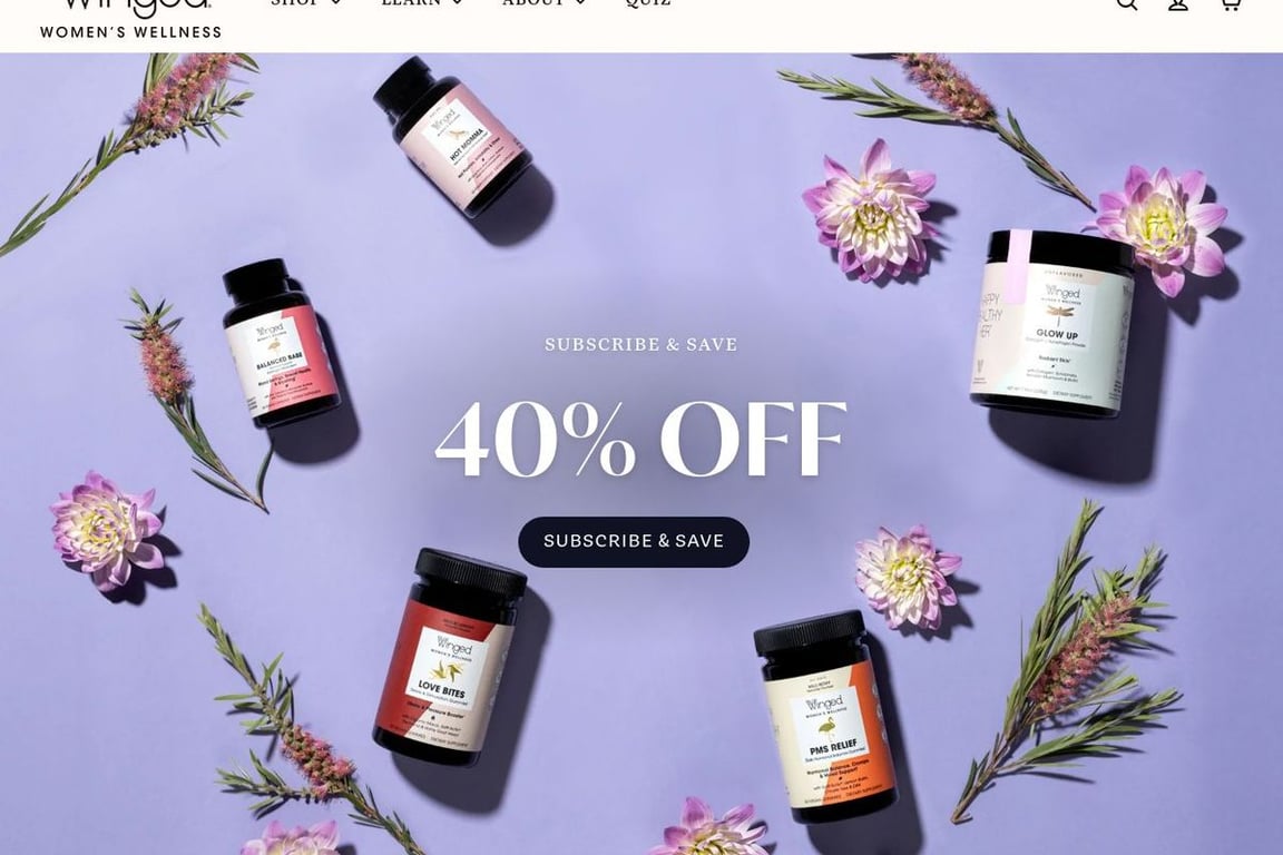 Winged Wellness homepage