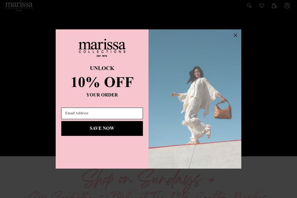 Marissa Collections homepage