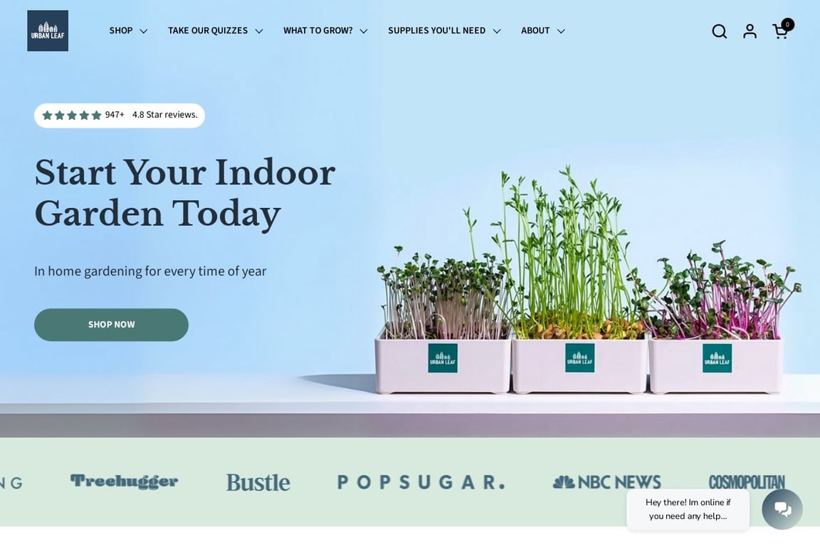 Urban Leaf homepage