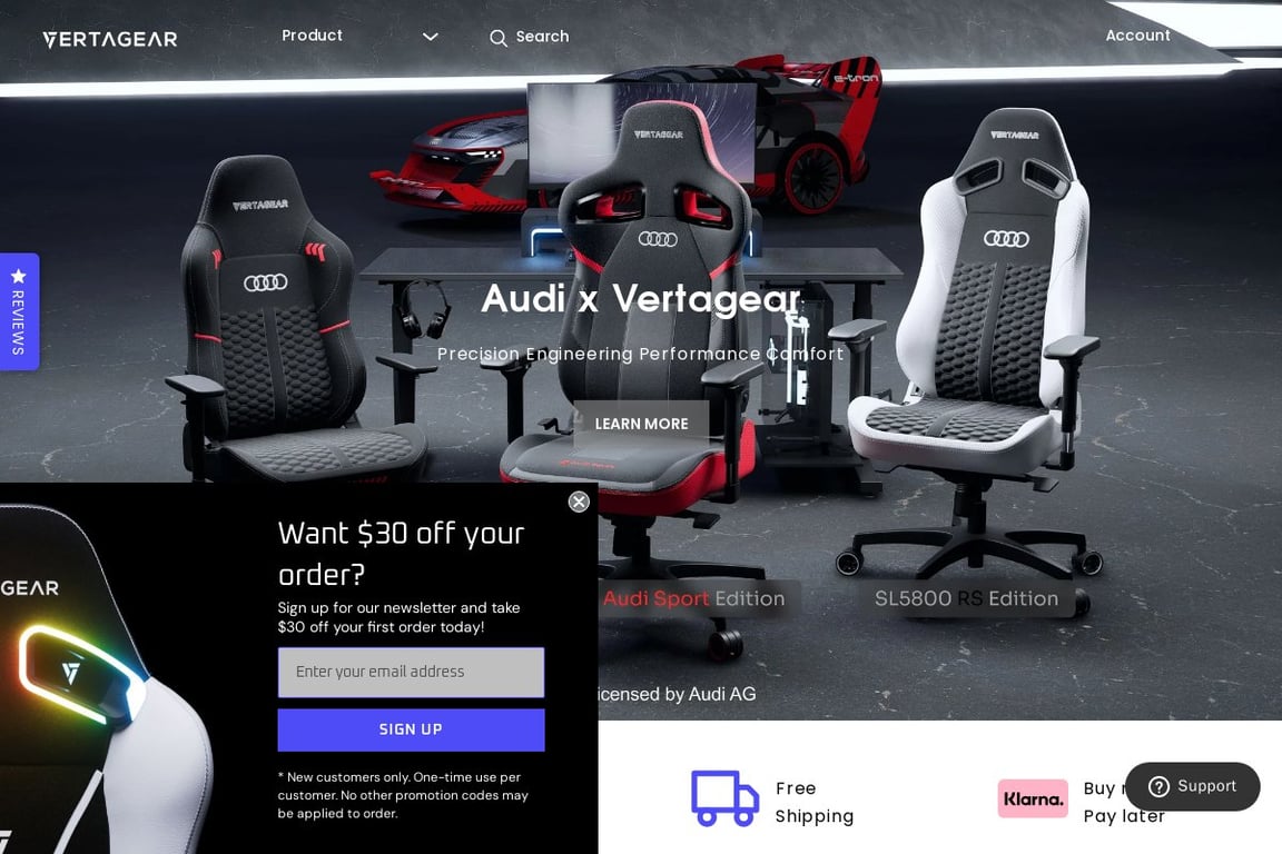 Vertagear homepage