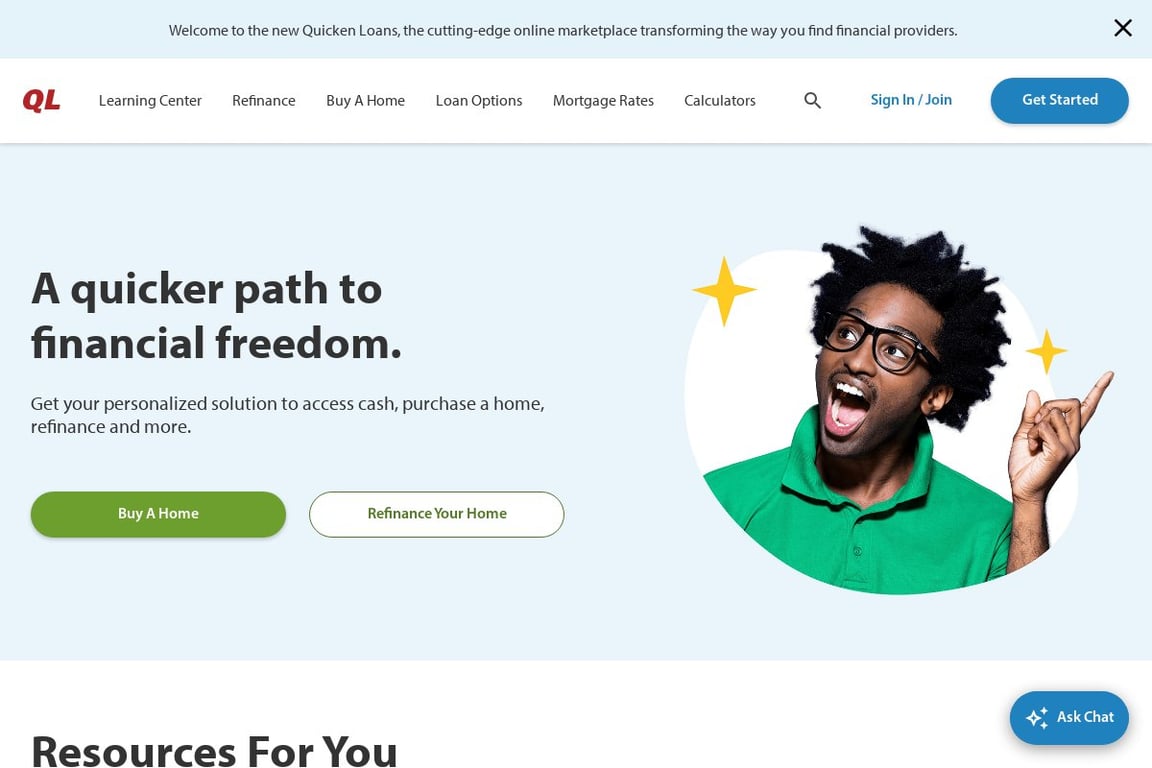 Quicken Loans homepage