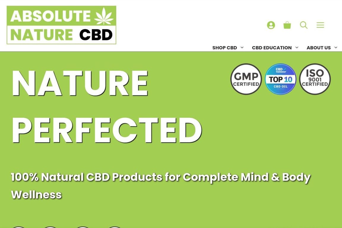 Absolute Nature CBD homepage