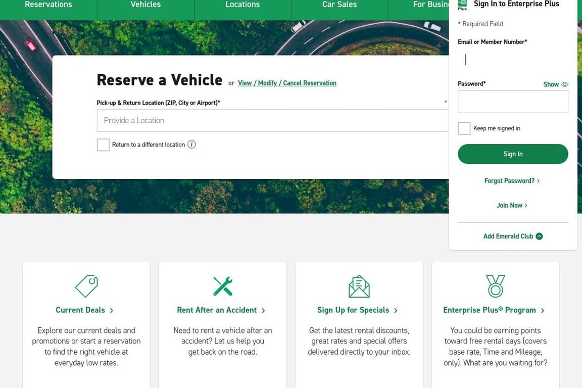 Enterprise homepage