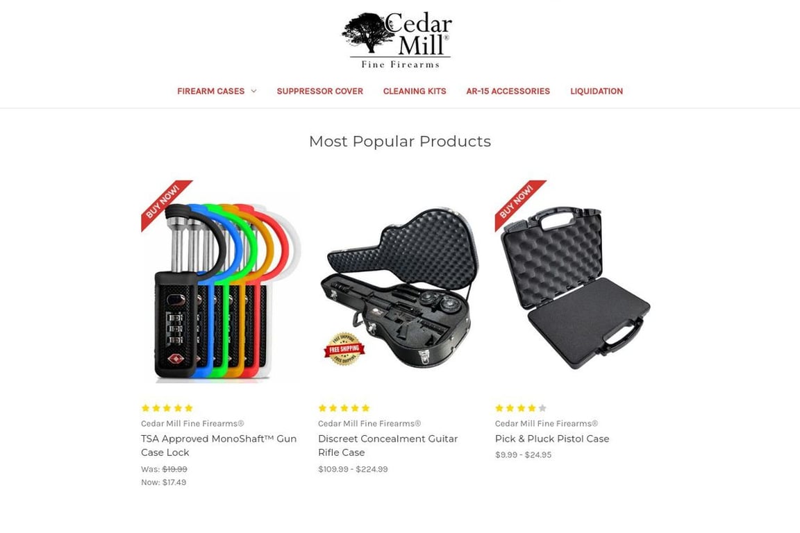 Cedar Mill Firearms homepage