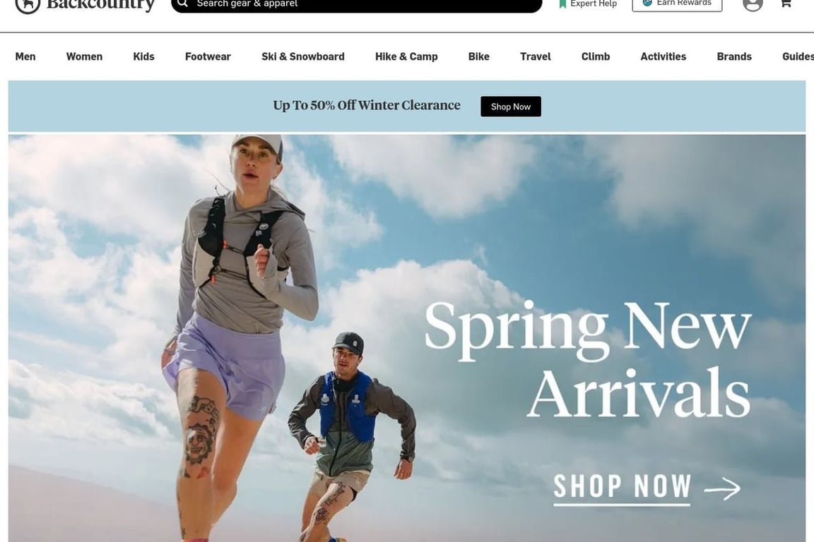 Backcountry homepage