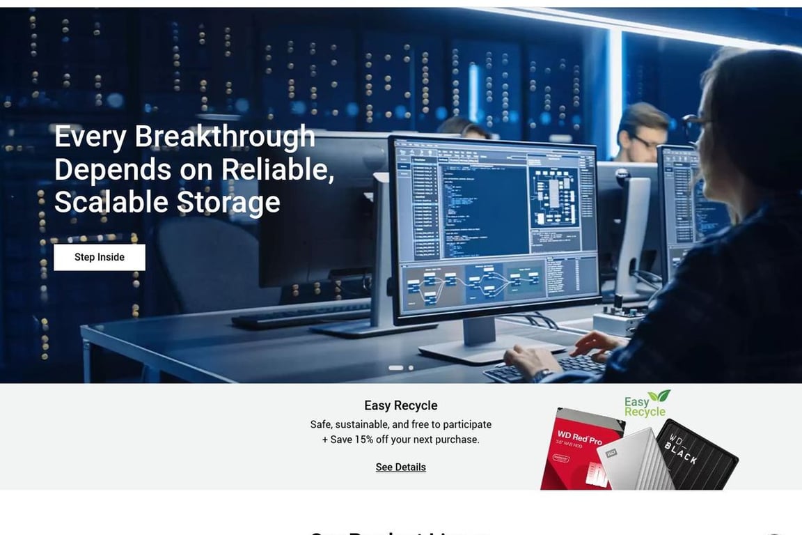 WesternDigital.com homepage