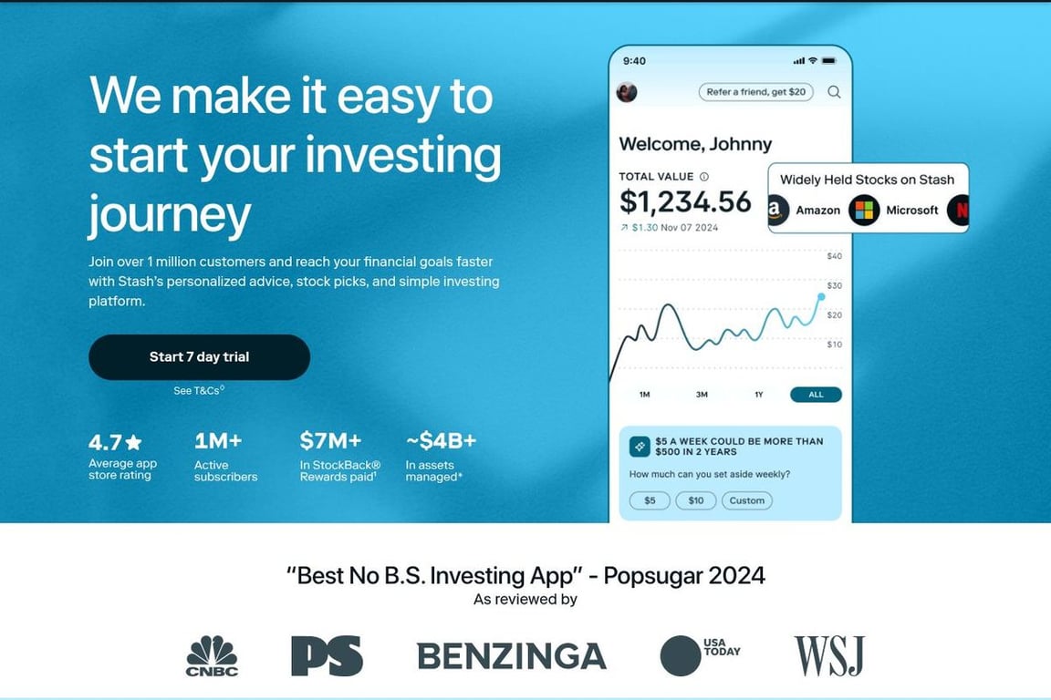 Stash Invest homepage