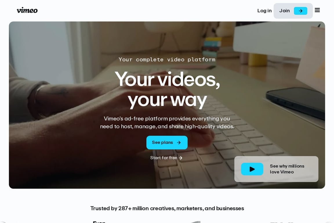 Vimeo homepage