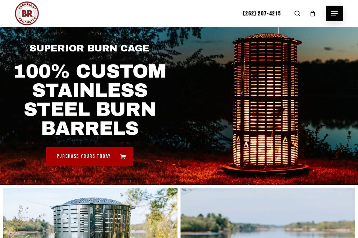 Burn Right Products homepage