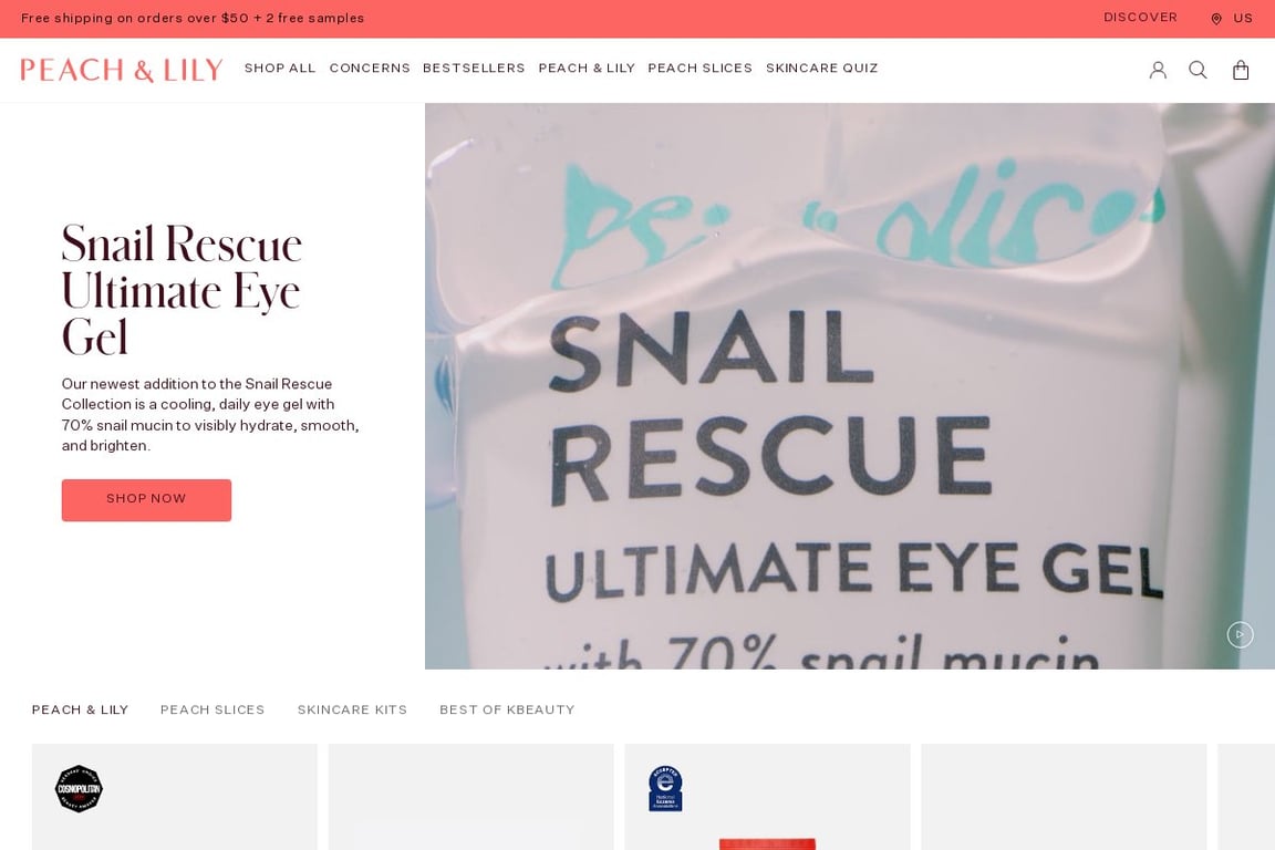 Peach and Lily homepage