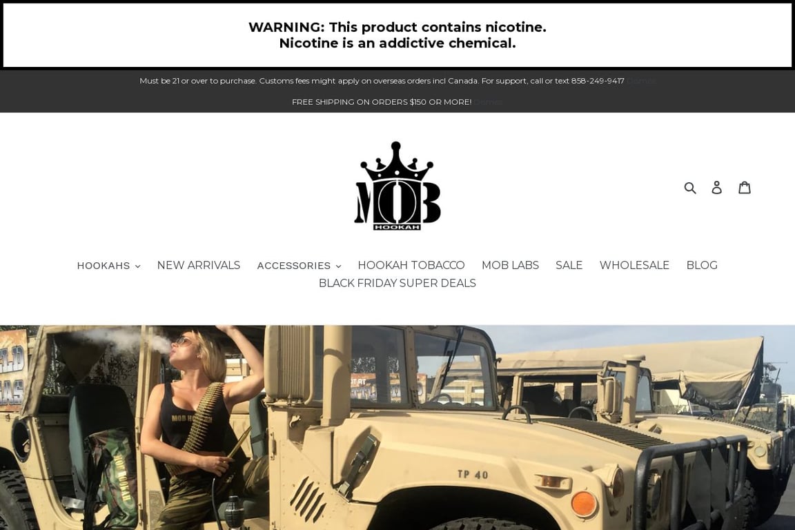MOB Hookah homepage