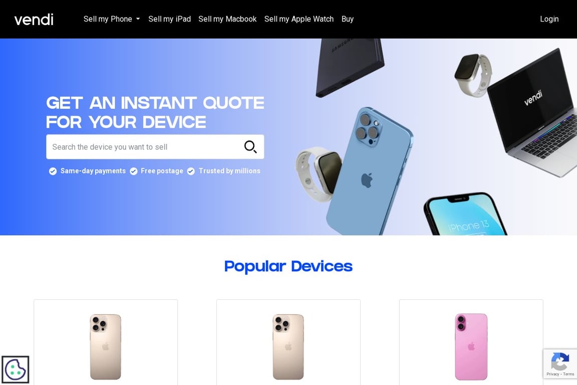 Vendi homepage