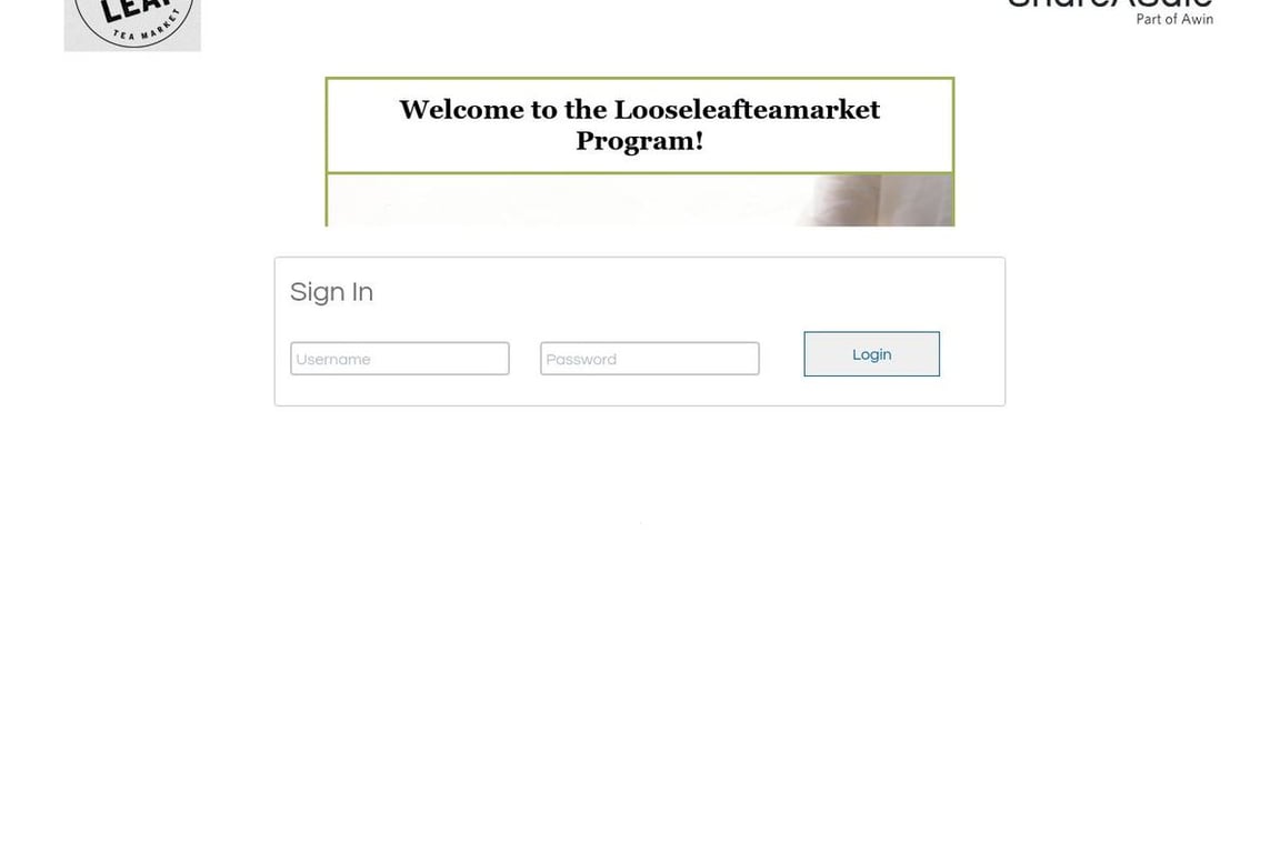 Loose Leaf Tea Market affiliate program signup page