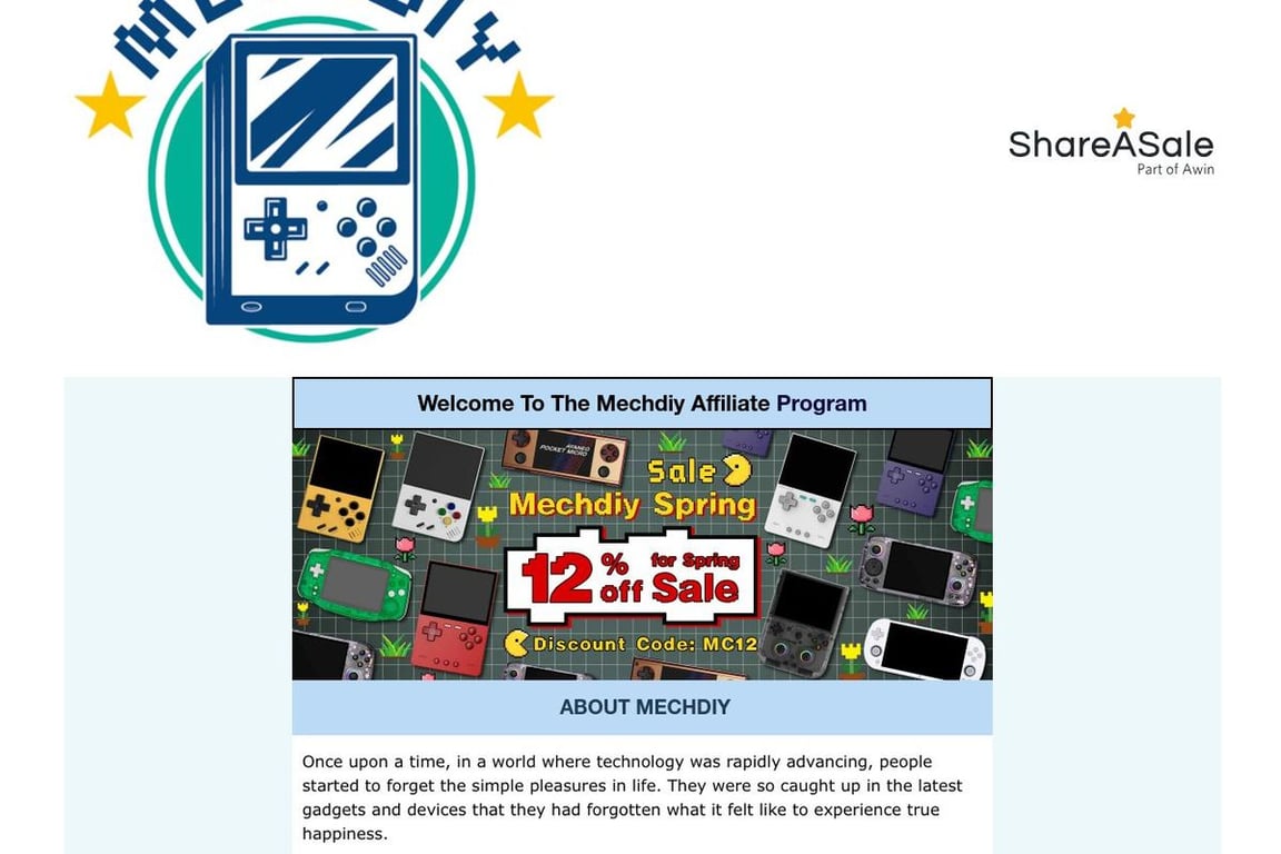 Mechdiy affiliate program signup page