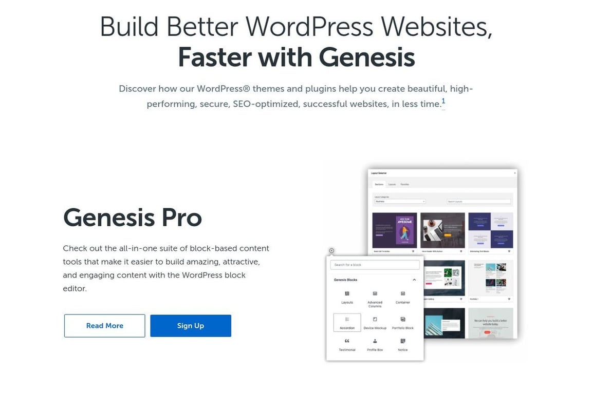 StudioPress homepage