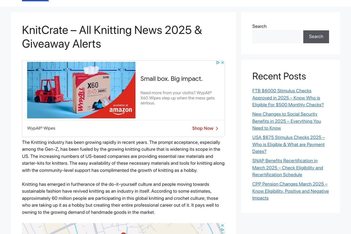 KnitCrate homepage