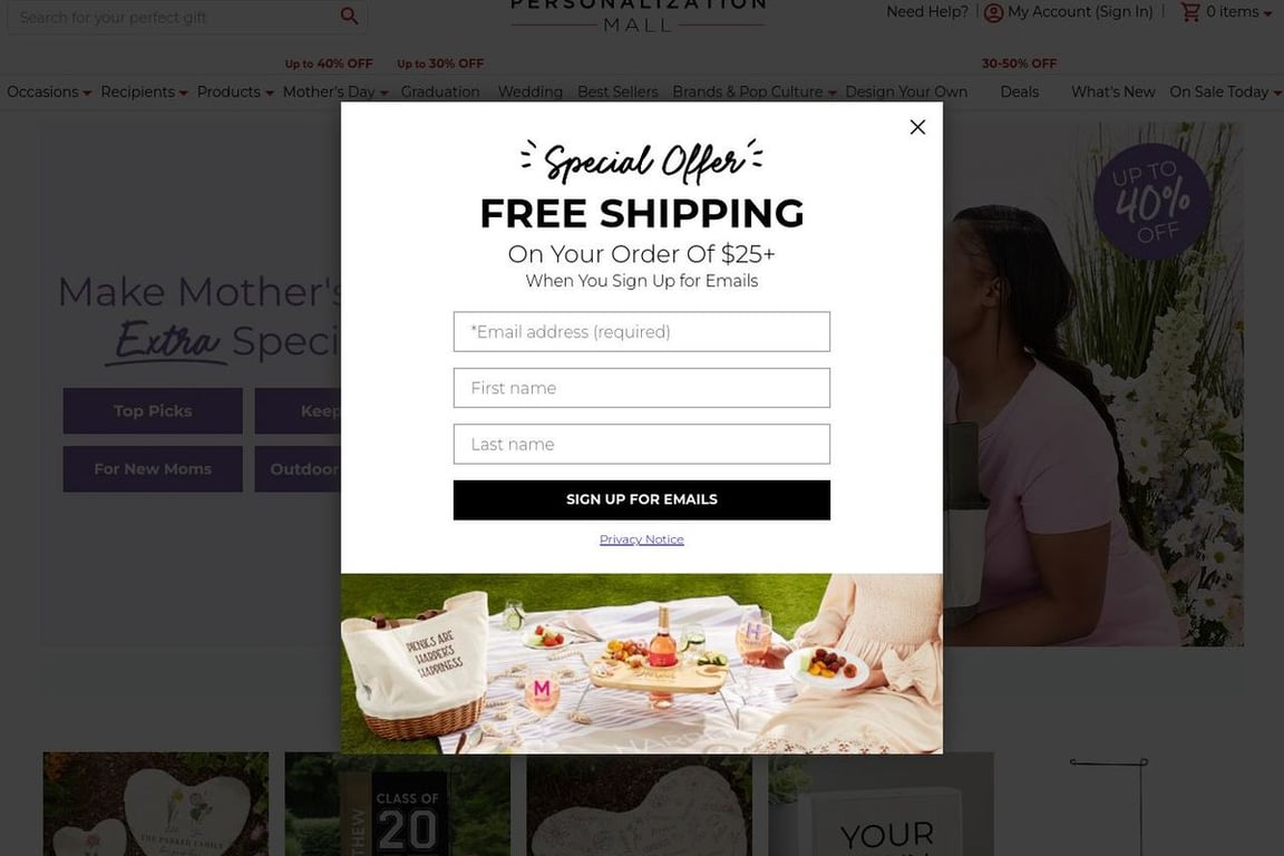 PersonalizationMall.com homepage