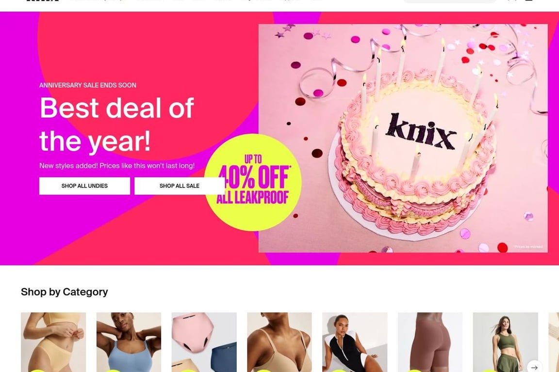 Knix homepage