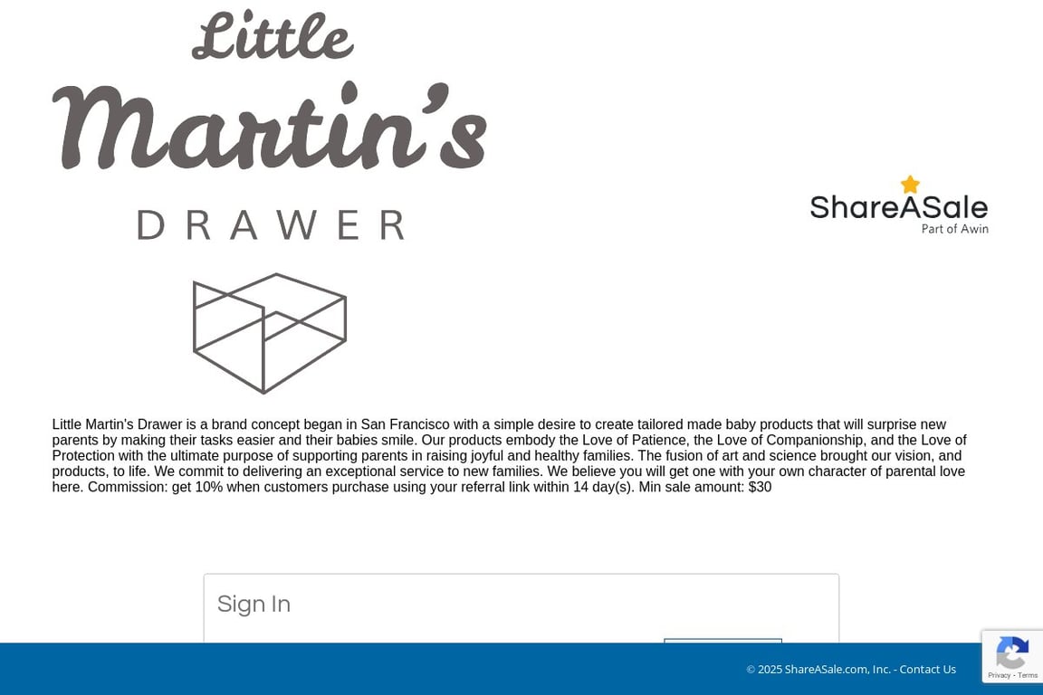 Little Martin’s Drawer affiliate program signup page