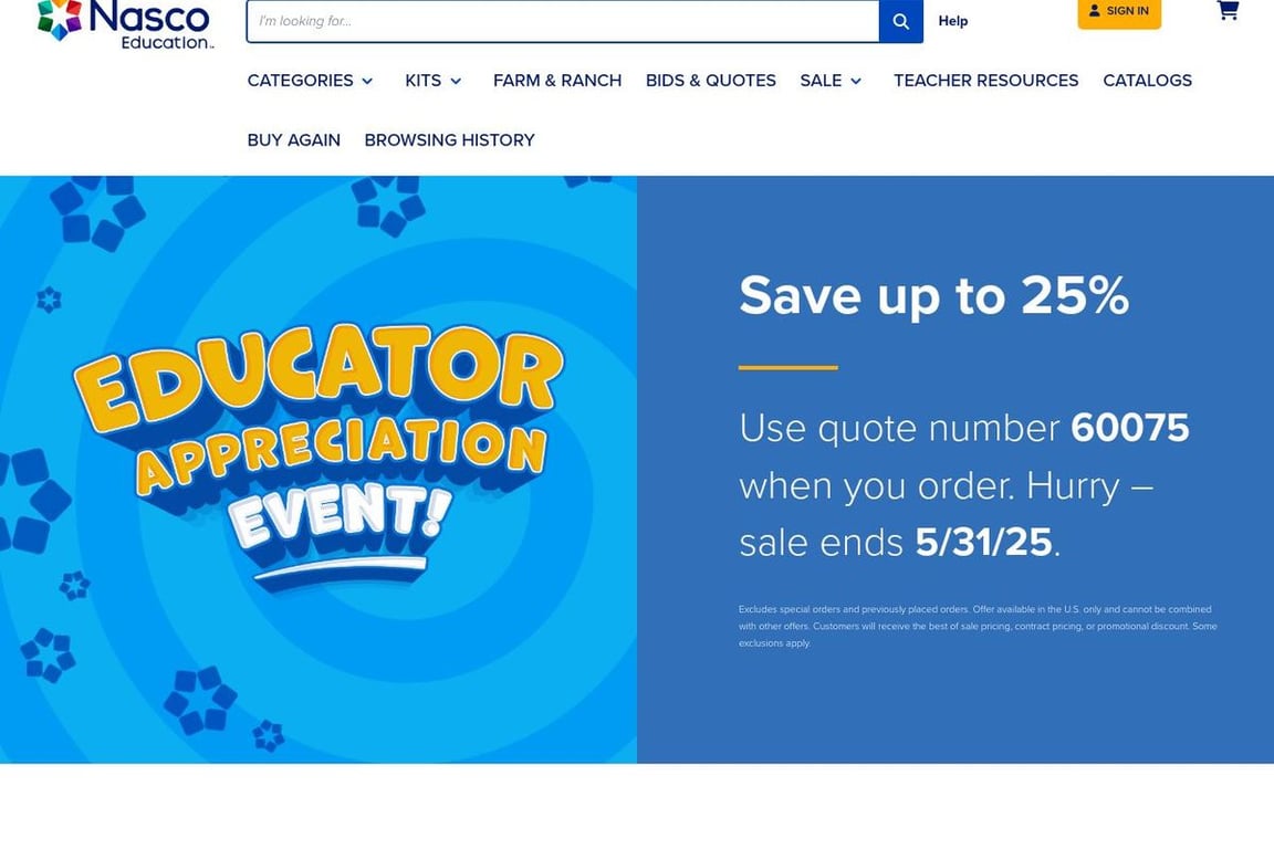 Nasco homepage