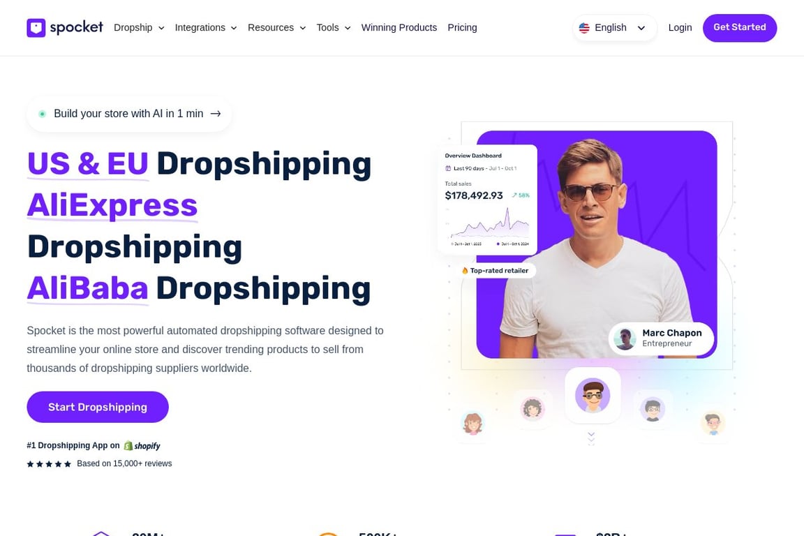 Spocket homepage