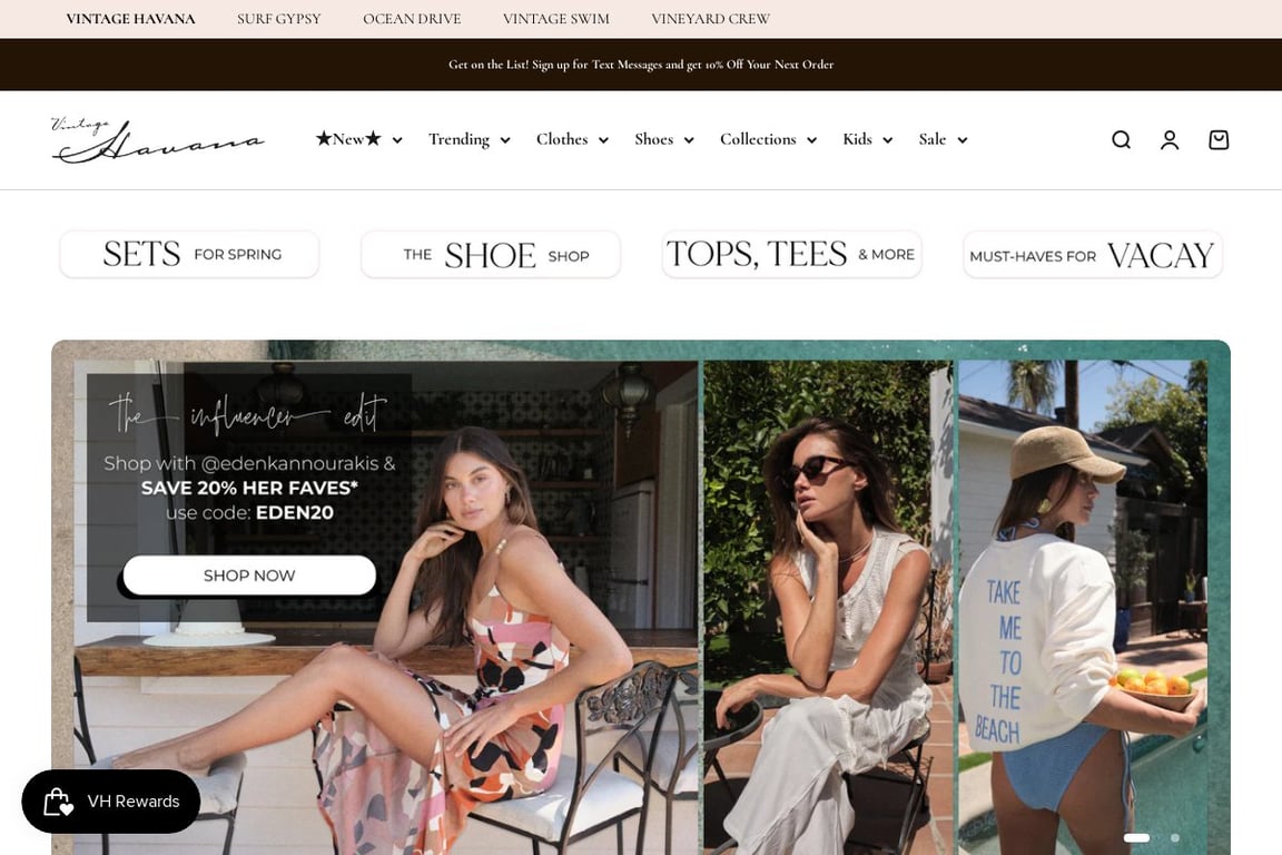 Vintage Havana homepage
