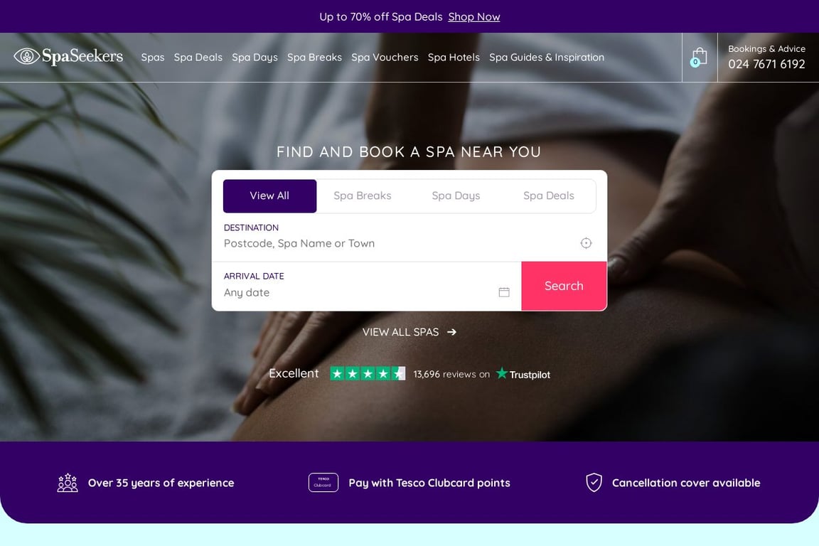 Spa Seekers Ltd. homepage