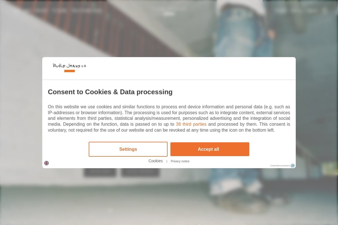 Nudie Jeans Co homepage