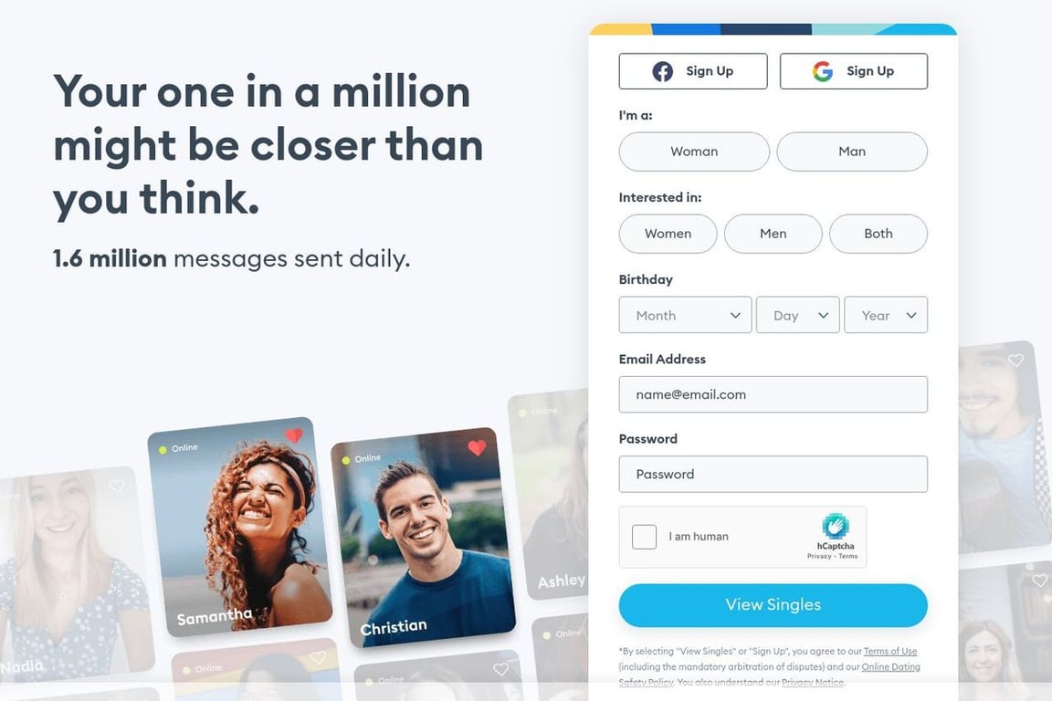 Zoosk homepage