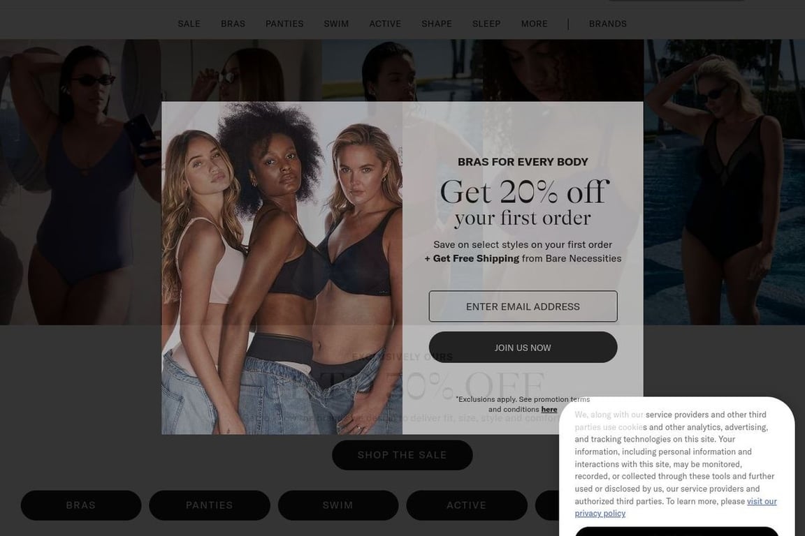 Bare Necessities homepage
