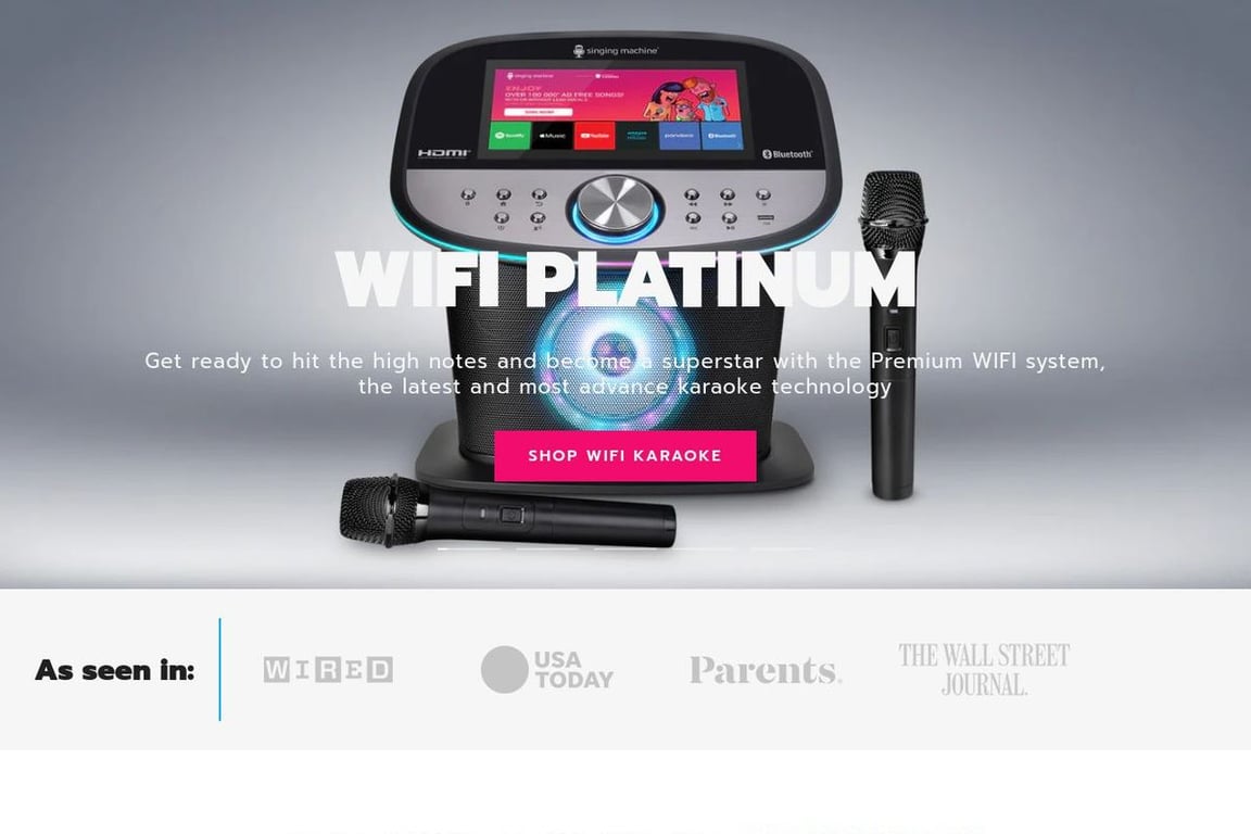 Singing Machine homepage
