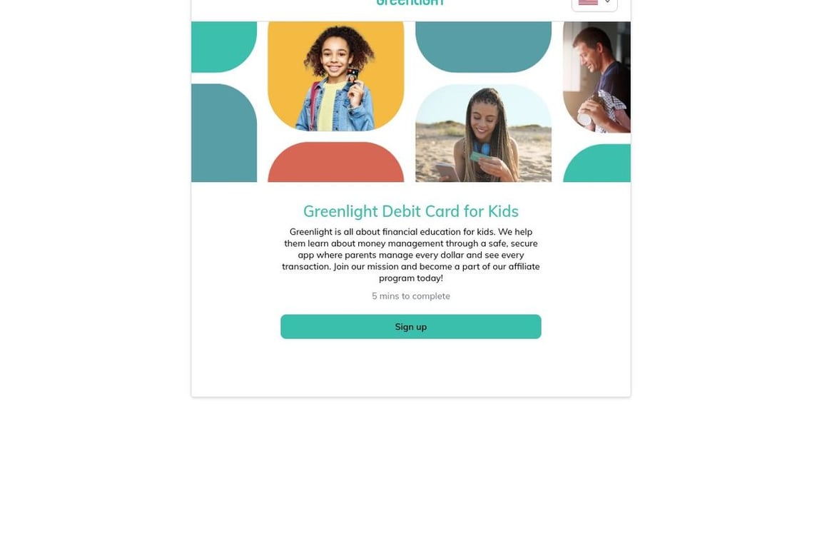 Greenlight affiliate program signup page