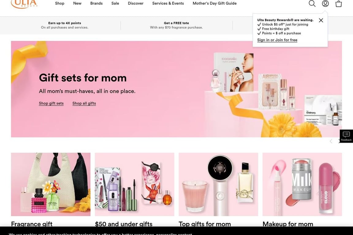 Ulta Beauty homepage