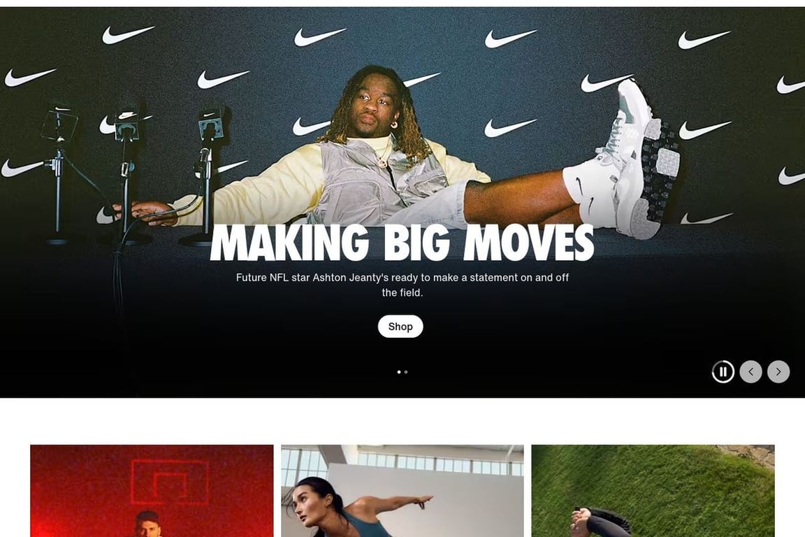 Nike homepage