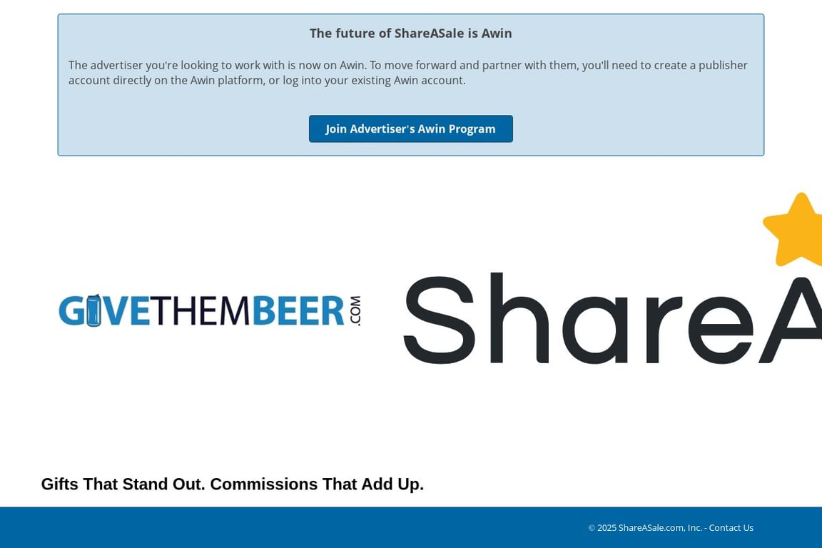 GiveThemBeer affiliate program signup page