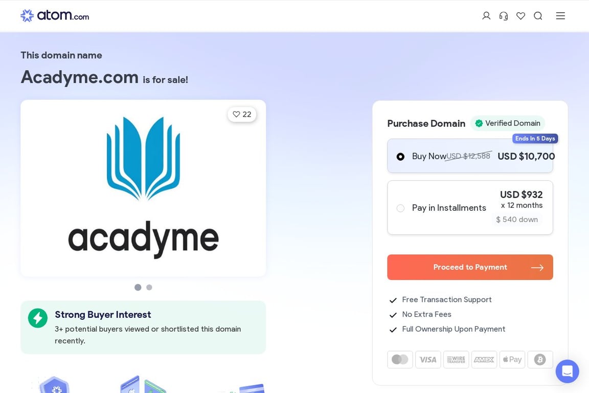 Acadyme AB homepage