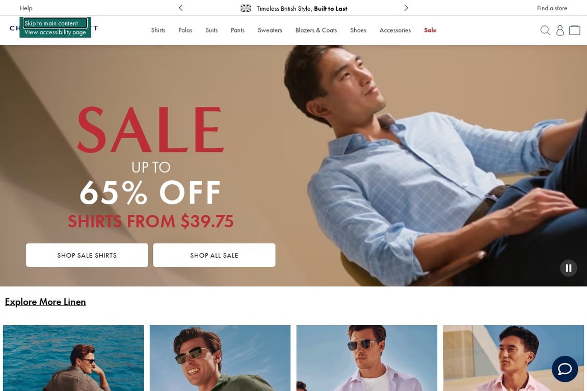 Charles Tyrwhitt (US) homepage