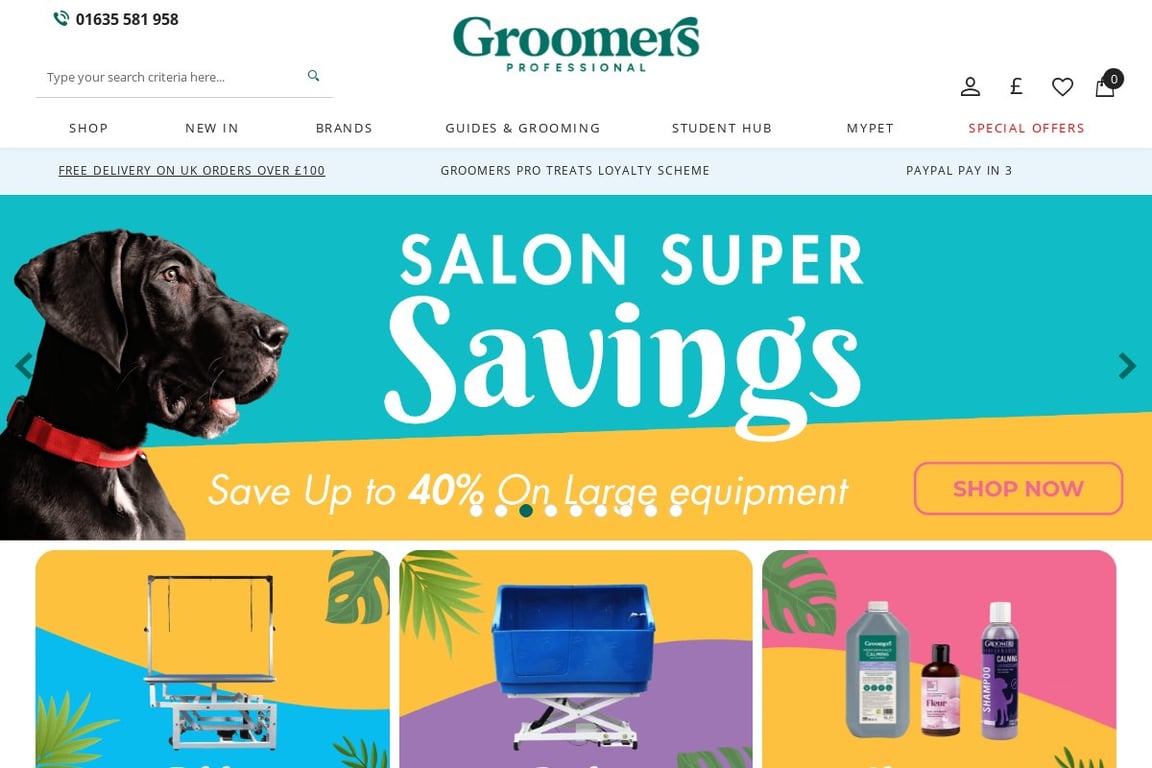 Groomers Online homepage
