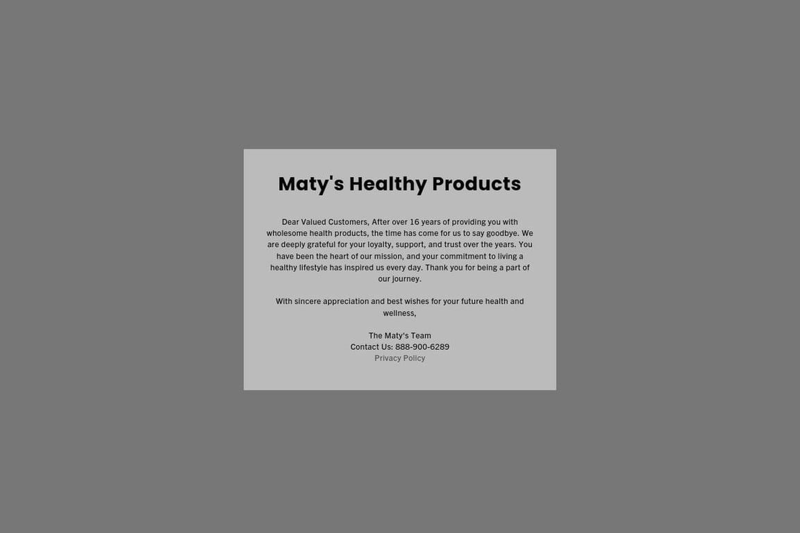 Maty’s Healthy Products homepage