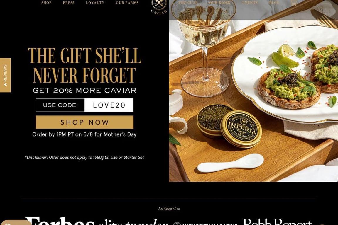 Imperia Caviar homepage