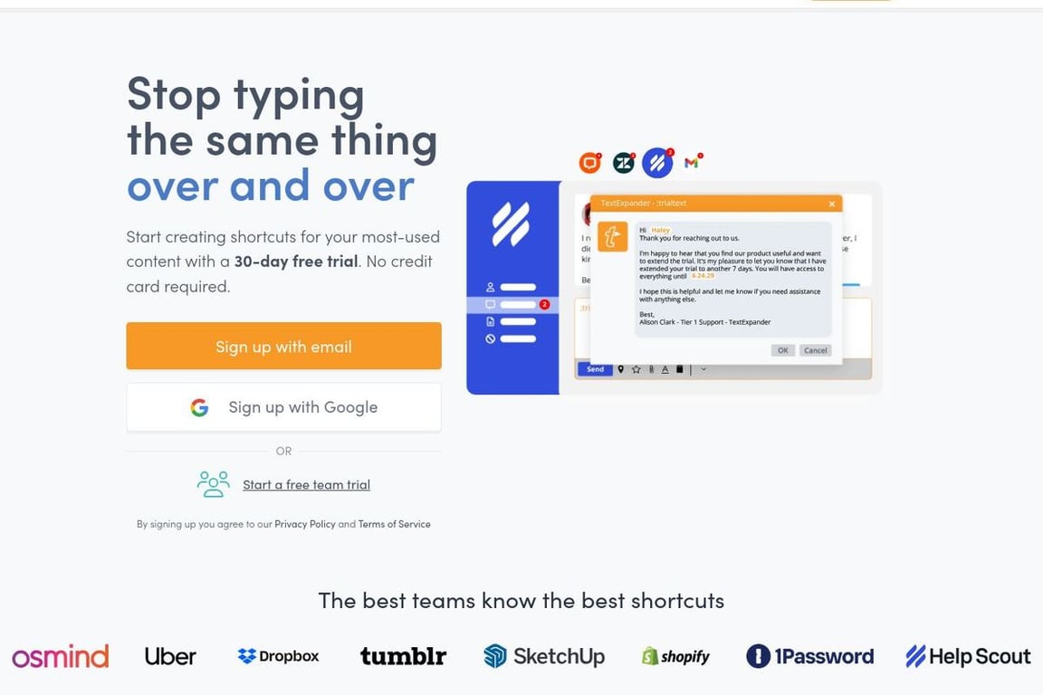Textexpander.com homepage