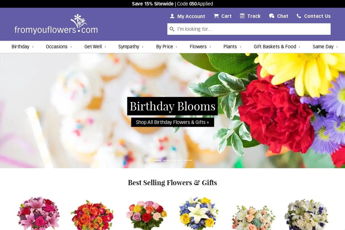FromYouFlowers.com homepage