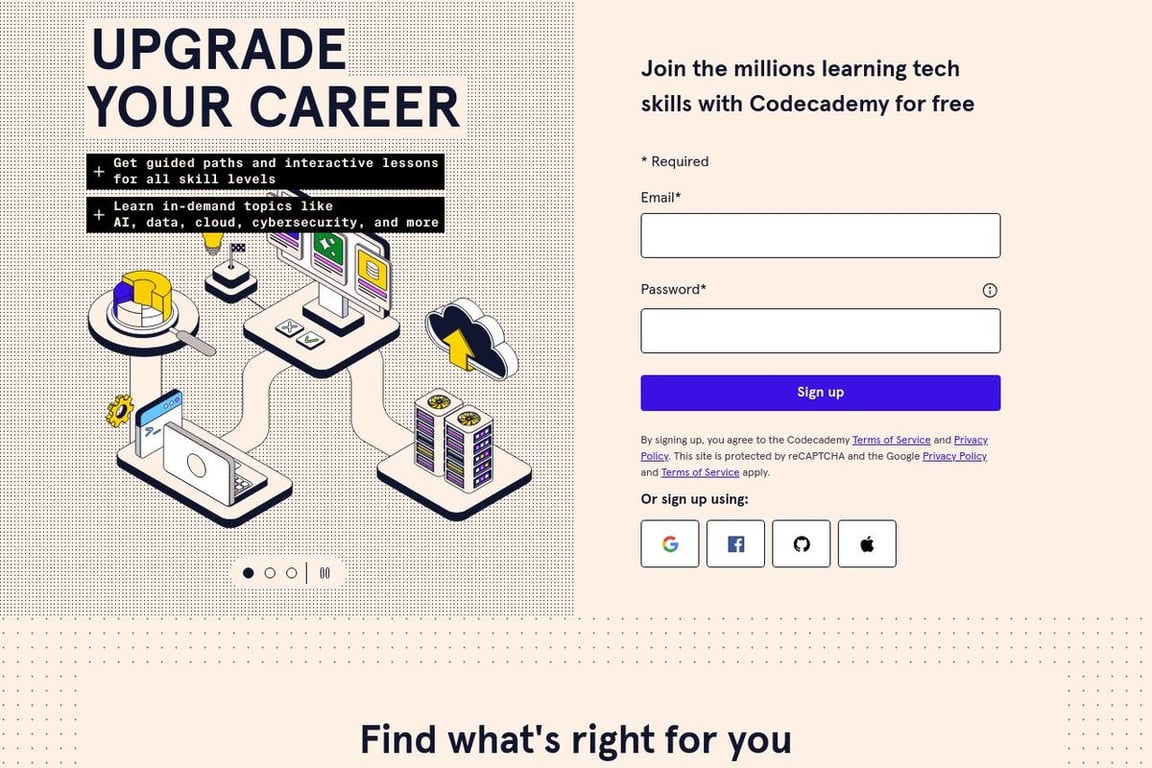 Codecademy homepage